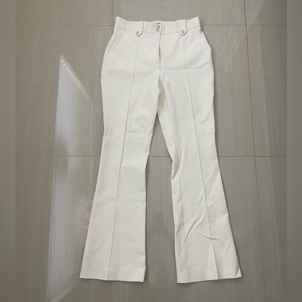 Ella White Flare Boot Cut Pants